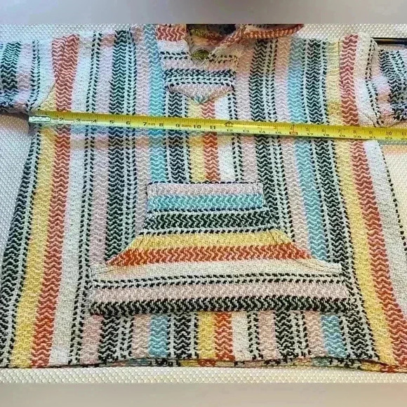 ✨EARTH RAGZ size Small BAJA JOE MEXICAN HOODIE in PASTEL BUBBLEGUM - Picture 6 of 8